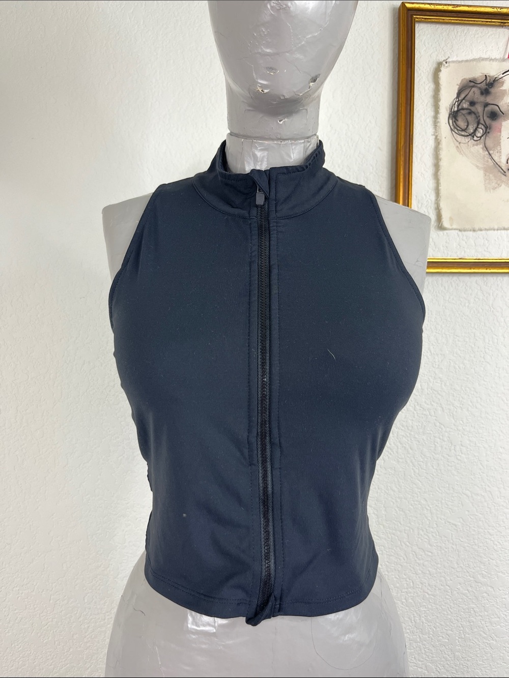 Nike Mesh Back High Neck Front Zip Running Vest